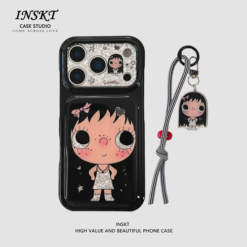 inskt可爱闪钻大眼睛小玉原创适用iphone17promax手机壳苹果17软硅胶套18pro网红新款小众16防摔15个性日韩系