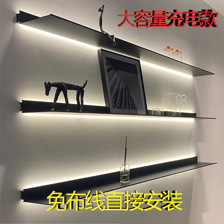 铝合金置物架一字层板展厅金属