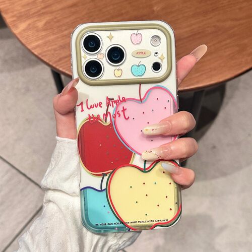 线条彩色苹果手机壳17promax适用精控孔iPhone15保护套16pro/17女
