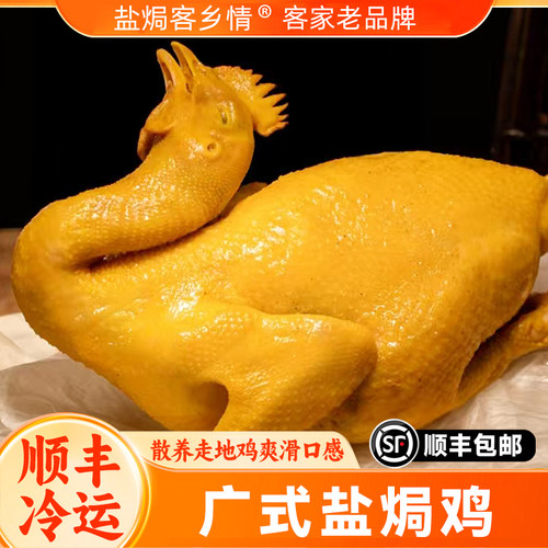 【顺丰包邮】梅州盐焗鸡广东正宗客家特产鸡肉整只手撕盐局鸡熟食