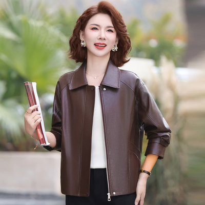 今年流行的妈妈春装皮衣外套夹克