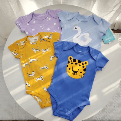 外贸婴儿夏季短袖纯棉三角包屁衣