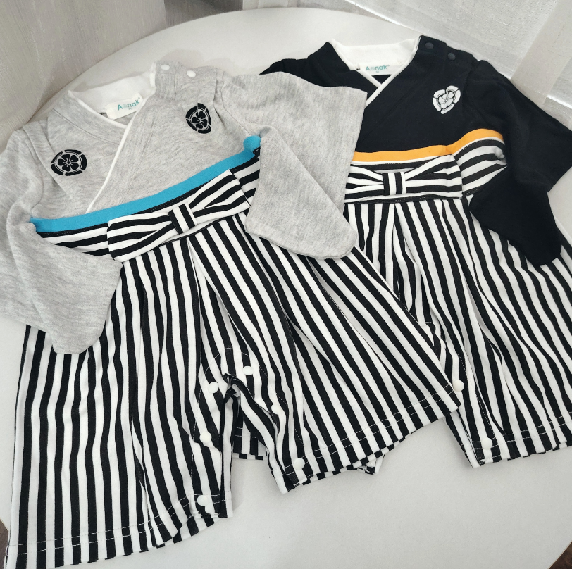 日本单60-95码外贸春秋男宝宝长袖爬服新生婴儿连体衣和服哈衣