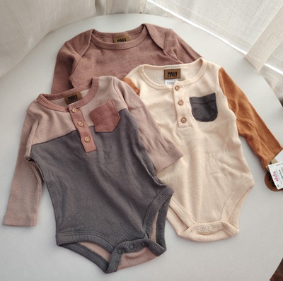 52-73码外贸宝宝长袖三角哈衣婴儿衣服新生儿连体衣包屁衣哈衣