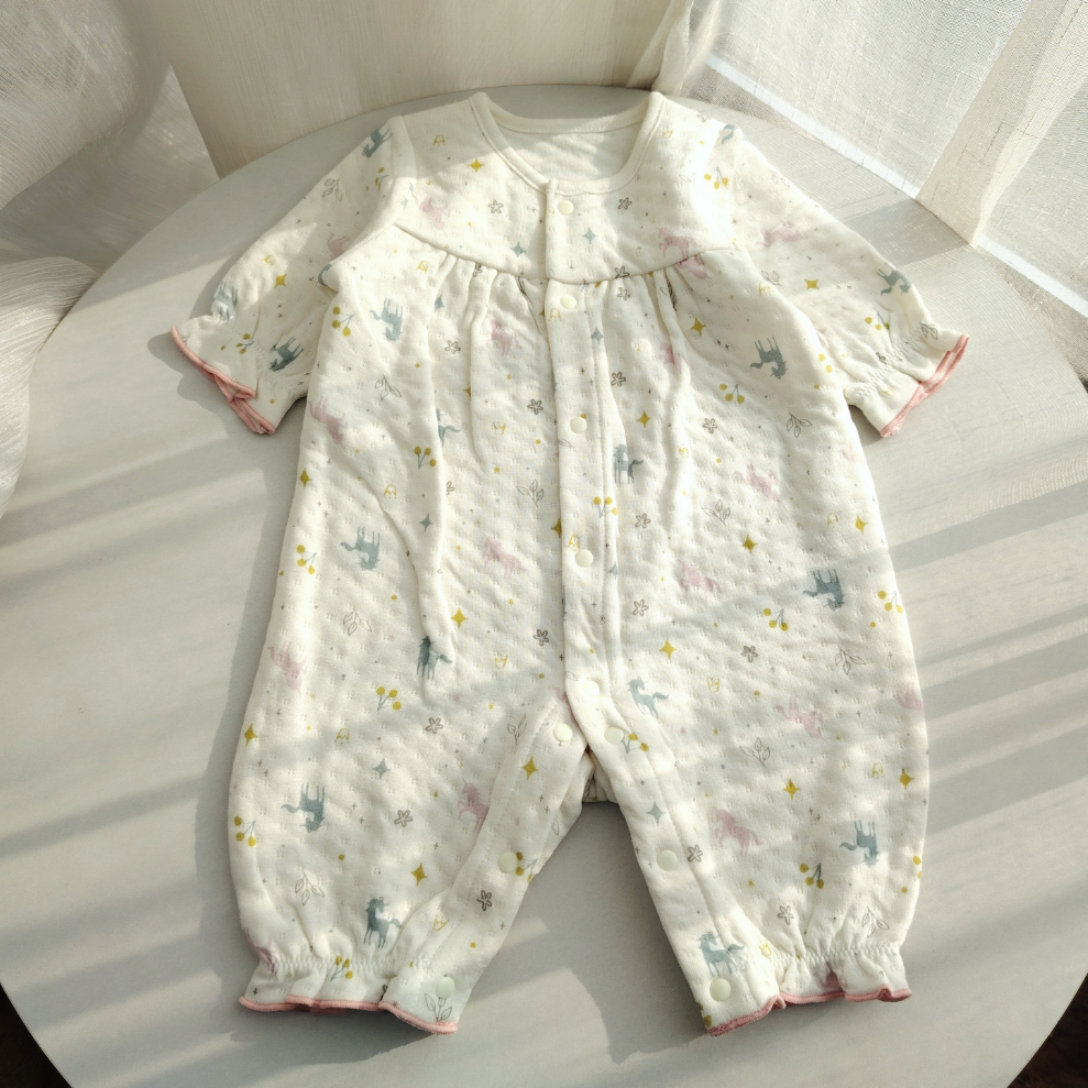 外贸婴儿秋冬空气棉保暖连体衣