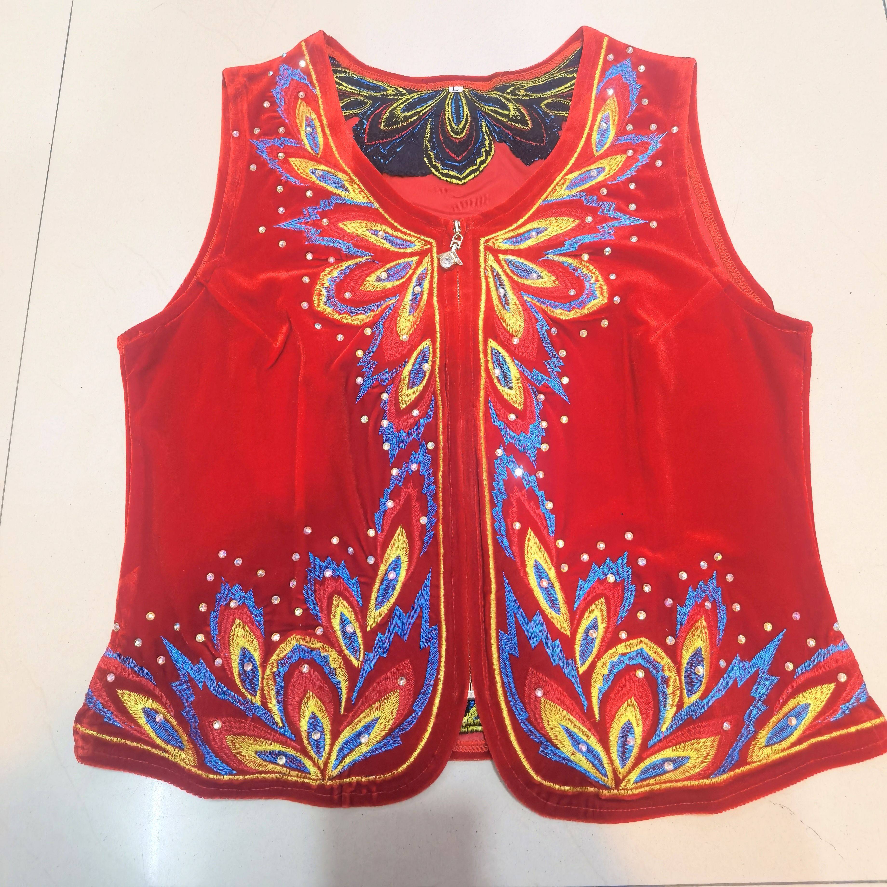 新疆新款马甲马夹女士舞蹈演出衣服舞台服装装饰维吾尔族民族服装
