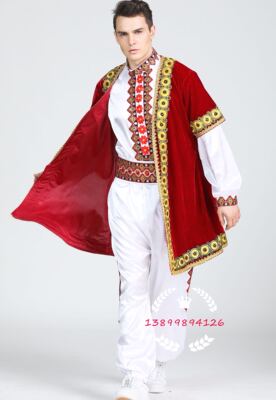 新疆男士长马甲民族服装哈萨克民族舞蹈服装演出服装维吾尔族衣服