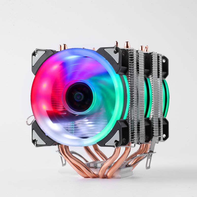 Delefun纯铜4热管CPU散热器超静音1155AMD1150台式机电脑风扇1151