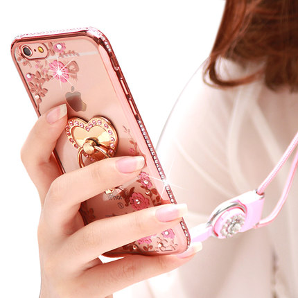 iPhone6ÊÖ»ú¿Ç6SÍâ¿ÇÅ®ÉÁ×êÁ½ÓùÒÉþ²±Æ»¹û6plus±£»¤Ì×Ö§¼Ü¹è½ºÈí
