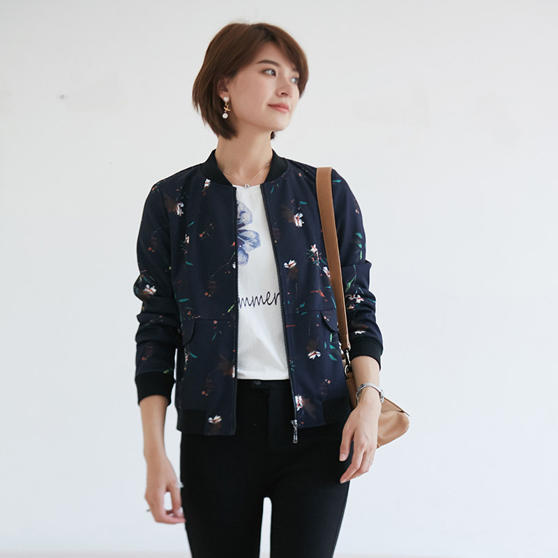 诗燕短款小外套女装长袖秋季新款休闲棒球服夹克衣服82704