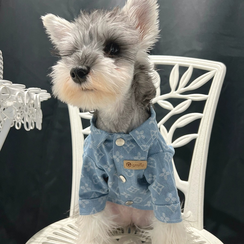 狗狗牛仔衬衣大中小型犬泰迪比熊博美猫咪宠物衣服春秋夏潮牌新款