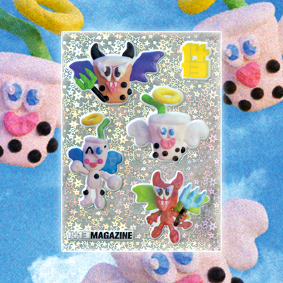 1413magazine x Jacob Perez 天使恶魔波霸珍珠 养生奶茶立体贴纸
