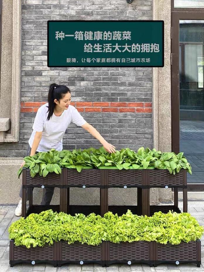 蔬莱种植箱楼顶种植槽种菜塑料箱落地款盆栽户外菜园专用花园阳台
