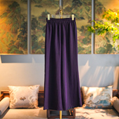 桑蚕丝休闲裤 新中式 5341 烬中紫 蓝大