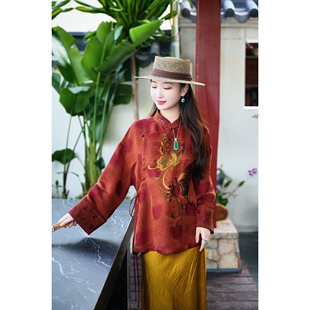 蓝大新中式 桑蚕丝上衣5670
