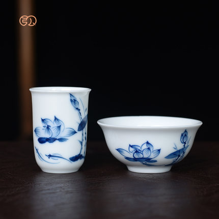 手绘闻香杯套组喝茶品茗杯茶杯套装功夫茶具迷你茶道茶艺表演培训