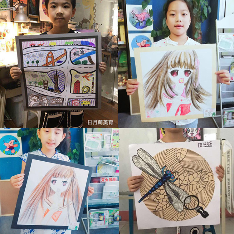 38CM 중국 스타일 액자 컬러 골판지 사각형 라운드 골동품 하드 골판지 구 아슈 스케치 컬러 리드 그림 용지