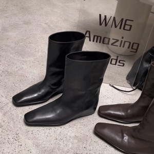 WM6真皮女靴内增高套筒时装靴