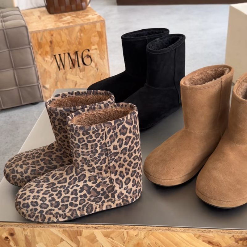 WM6皮毛一体雪地靴羊毛保暖短靴