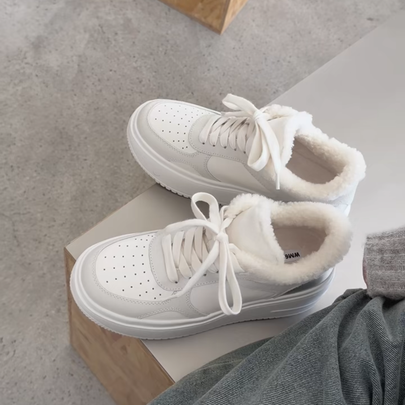 WM6女鞋冬季加绒保暖厚底板鞋