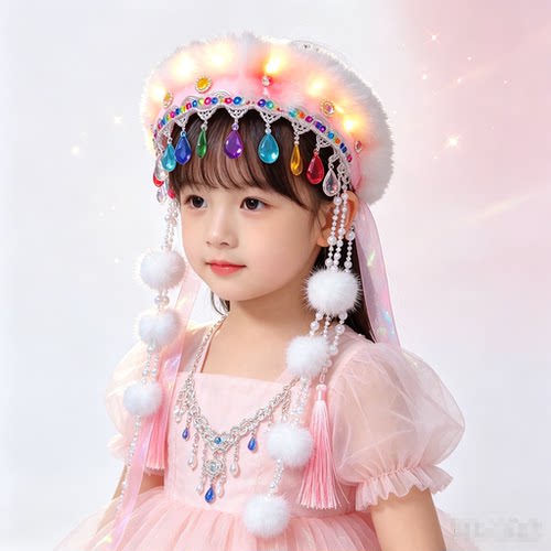 成品发光香妃发箍发饰民族风拍照成人升级版儿童同款演出公主头饰