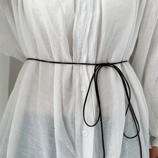 新款可调节绑带假领子装饰领带鲜花绑带裙子衬衫大衣腰绳女细皮带