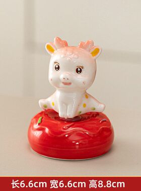 工厂现货陶瓷梅花鹿转转摆件景德镇旋转工艺品多色混装文创礼品货