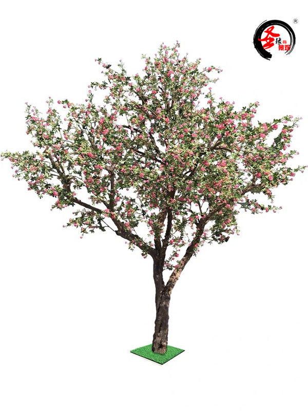 仿真山茶花树假茶花树实木假树定制样板间商场酒店大型景观树装饰