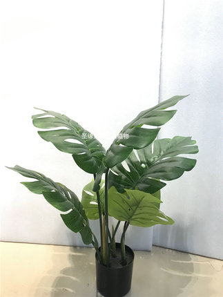 ab仿真植物龟背竹60cm北欧ins风客厅绿植摆件龟背叶装饰桌面创意