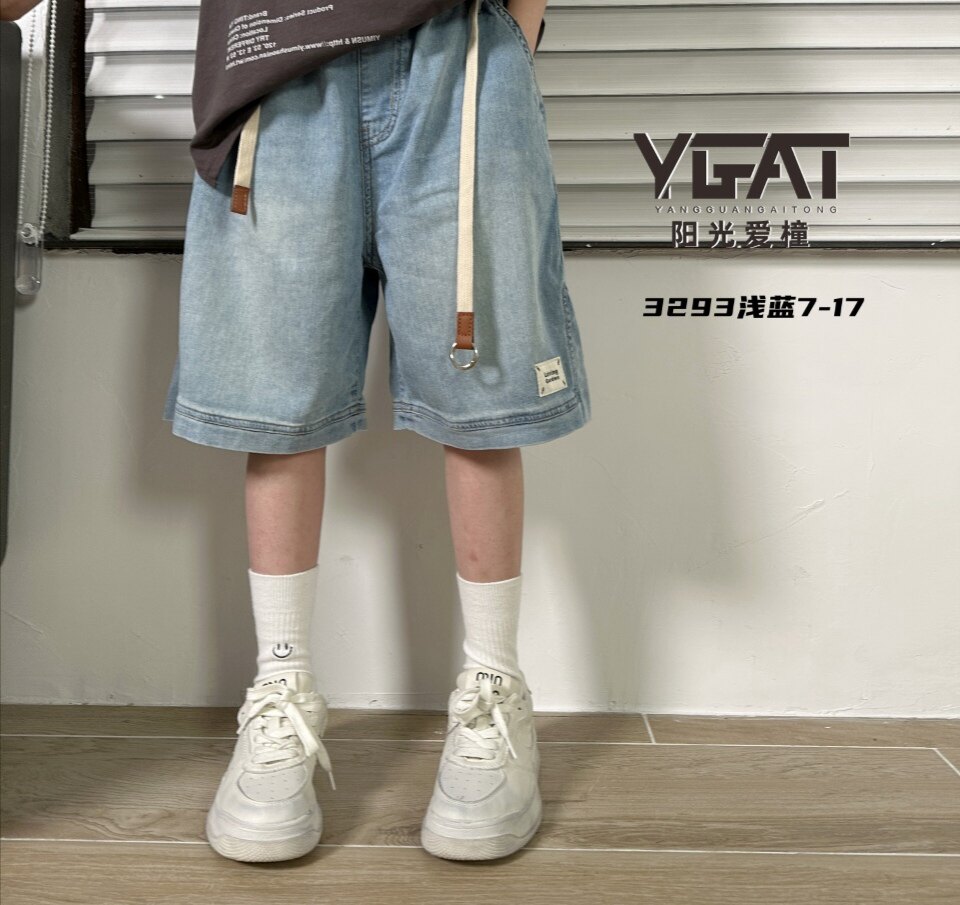 特价阳光爱橦品牌童装韩版夏款薄款牛仔裤儿童裤子男童女童中裤