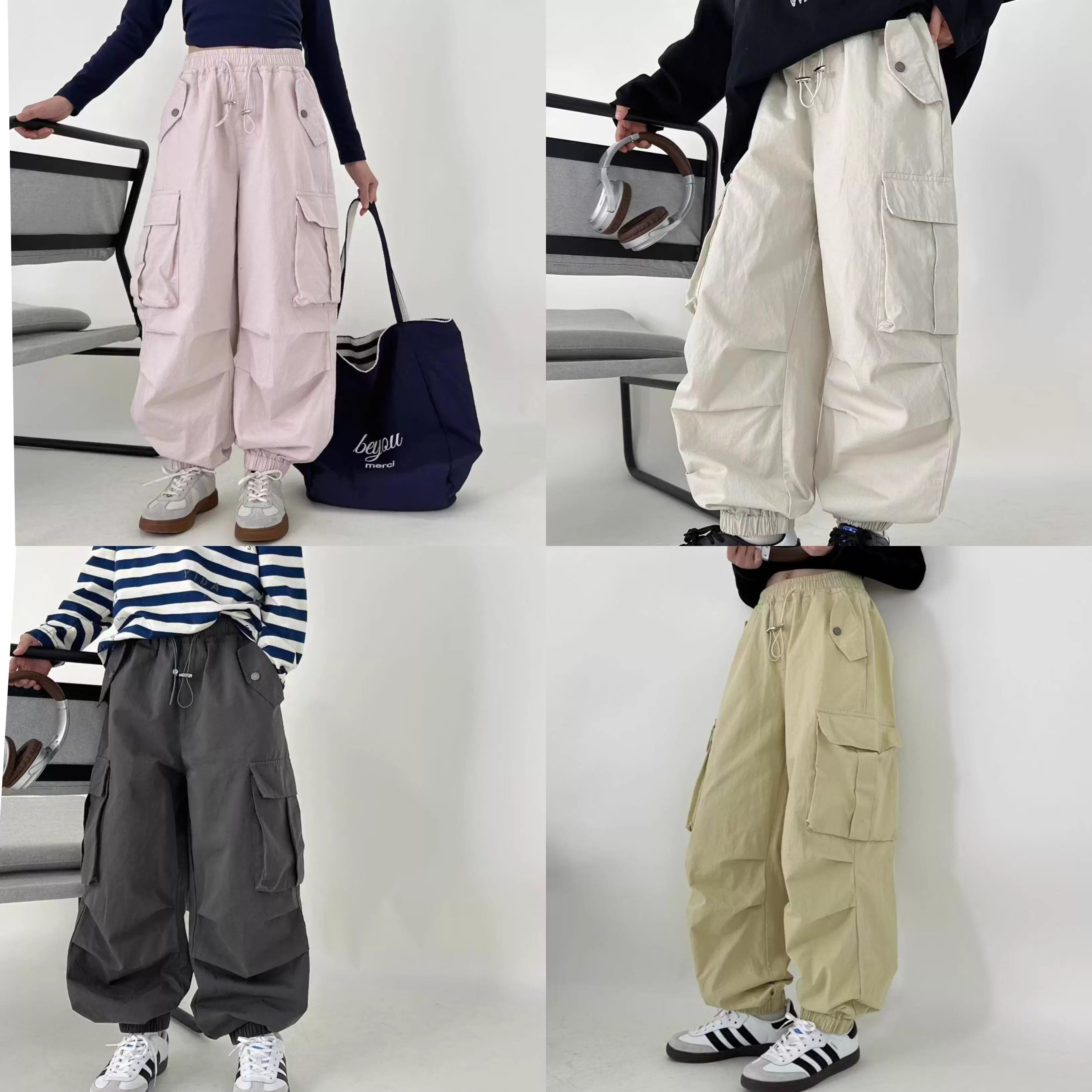 特价E品牌25新款春款男童女童潮酷工装裤儿童长裤童装