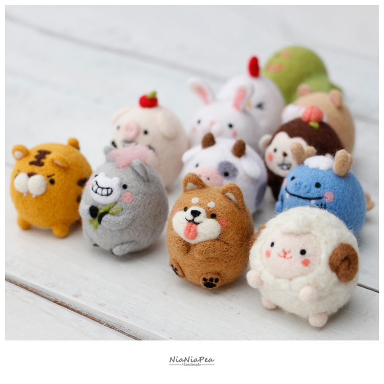 羊毛毡戳戳乐12生肖萌宠礼品动物