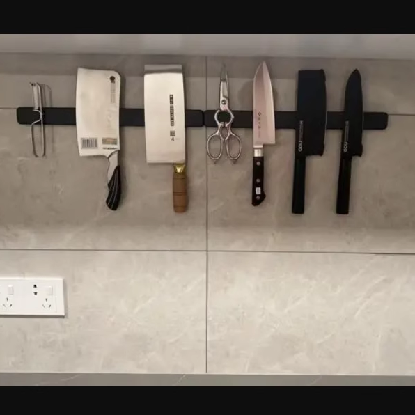 宜家 IKEA胡尔塔普磁性刀架菜刀收纳架磁铁黑色黑色磁吸附刀具架