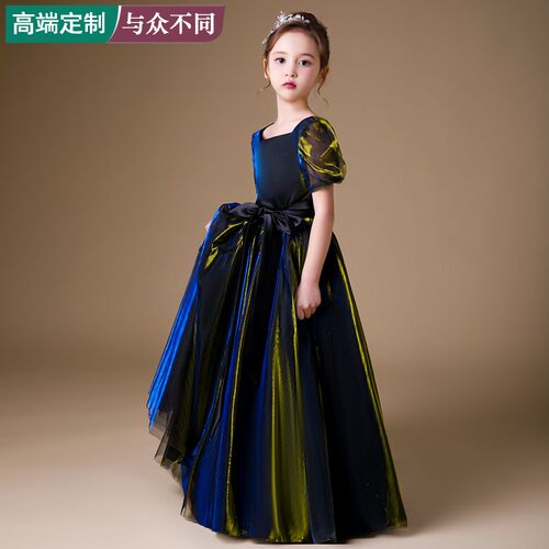 女大童主持人艺考舞台演出钢琴小提琴晚礼服儿童长笛指挥公主长裙