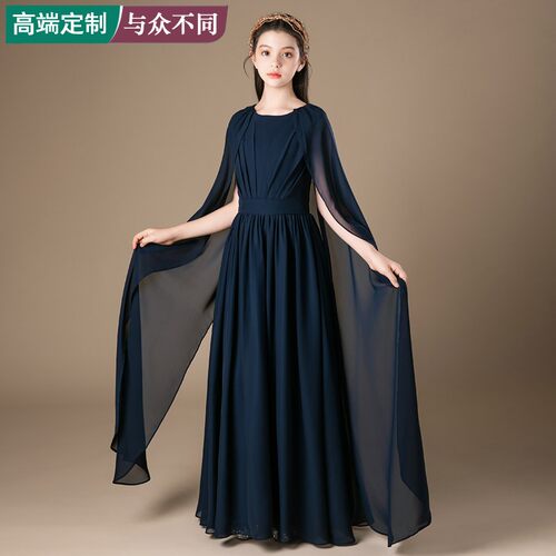 女童长笛琵琶古筝舞台表演晚礼服
