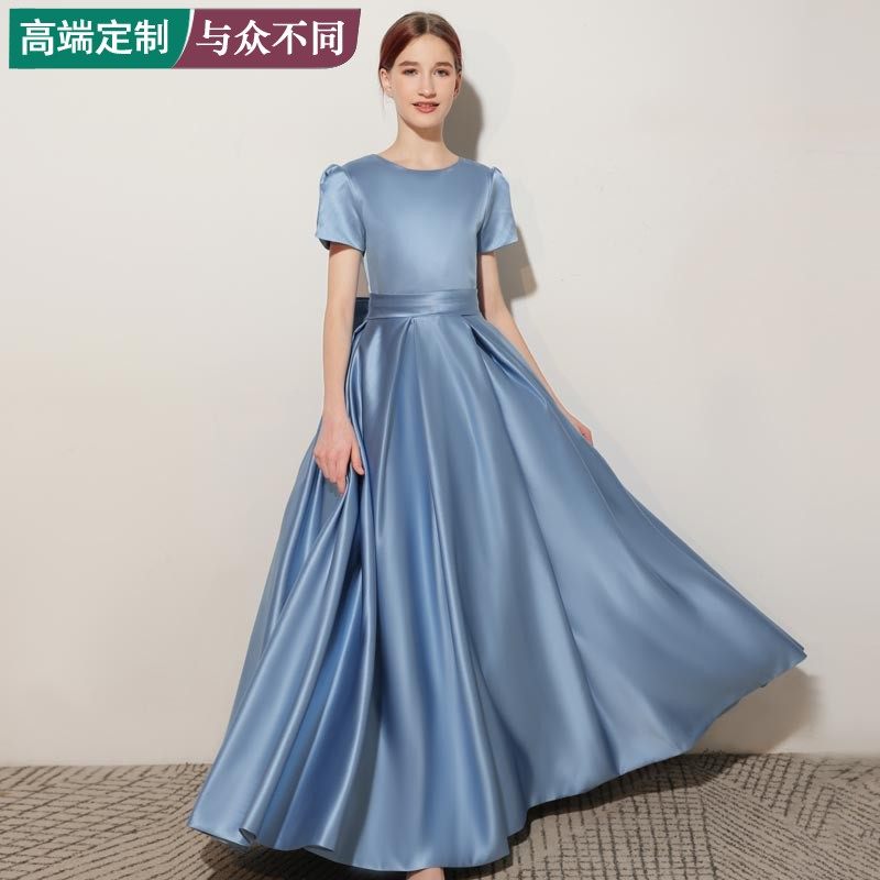 儿童小提琴声乐钢琴主持人独唱生日公主裙女大童表演出晚礼服长款图片