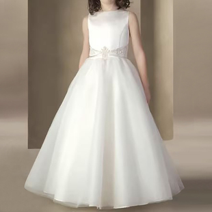 女孩儿童指挥艺考服装花童婚纱伴娘婚纱裙拖地儿童钢琴演出晚礼服