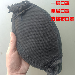 单层一层款纯棉布黑色口罩加厚薄款大防风灰粉尘保暖防寒透气弹力