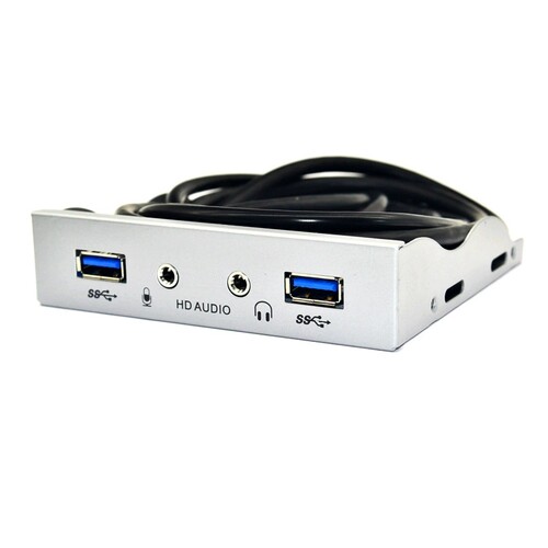3.5寸19PIN转USB3.0面板HD-AUDIO软驱位音频前置面板USB3.0