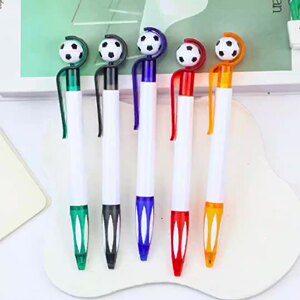 创意文具旋转足球按动圆珠笔学生黑色顺滑油性笔办公商务签字笔