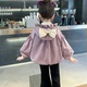 2025春秋装 外套小童洋气女童紫色蝴蝶结外套休闲上衣 儿童秋季