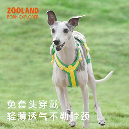 ZOOLAND狗狗牵引绳胸背带透气可调节轻薄工字型遛狗绳子防爆冲