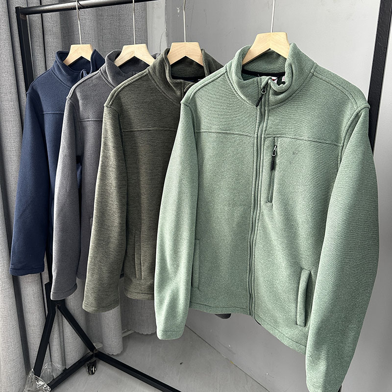 摇粒绒夹克男士秋冬宽松大码加绒加厚保暖运动立领抓绒衣外套