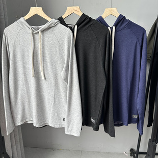 打底衫 春秋户外运动半拉链套头衫 连帽卫衣男士 美单