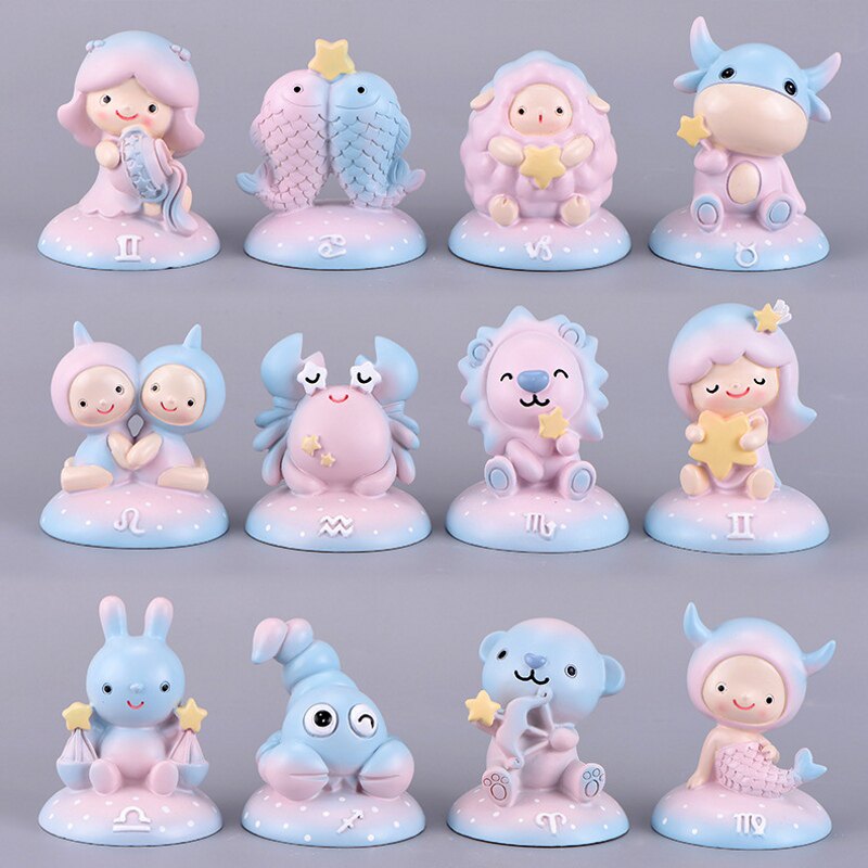 宝宝生日蛋糕装饰十二星座摆件处女座狮子座金牛座甜品台烘焙配饰