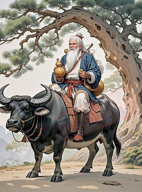 新款南极仙翁松鹤延年送寿星长辈贴画卧室书房室内装饰不干胶贴纸