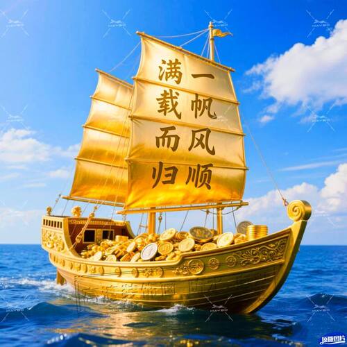 一帆风顺帆船招财好运装饰画客厅背景满载而归墙贴画不干胶贴纸