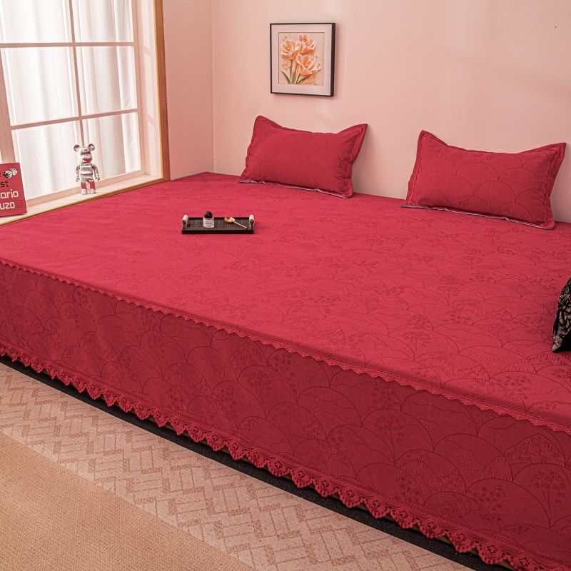 雪尼尔四季通用定制榻榻米炕盖铺大床单件薄款床盖防滑东北土炕垫