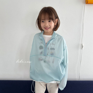 童装 新品 BabyWe韩国代购 轻薄半拉链外套防晒服 上新 男女童薄款