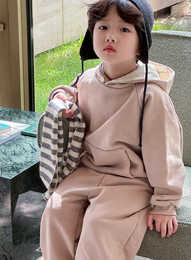 digreen▲BabyWe韩国代购童装日系宽松廓形纽扣帽衫连帽卫衣